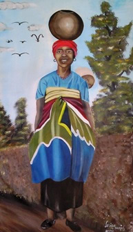 south african artist Lesiba Andries Mokgalaka paintings